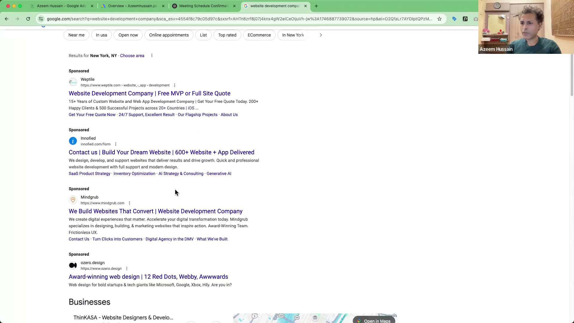 What Are Search Ads and Where Do They Show on Google? 2 Google search results page showing four sponsored search ads above organic listings for a commercial keyword